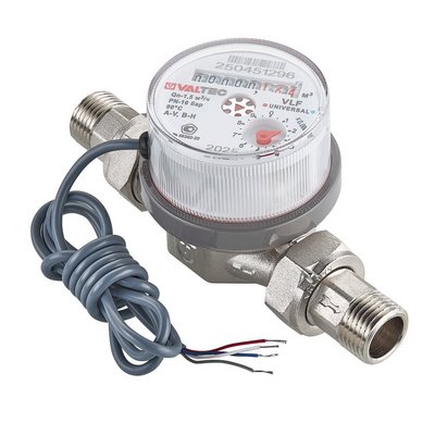 Водосчетчик унив, квартирный, с импульсным выходом, до +90^С, 1,5м3, 1/2