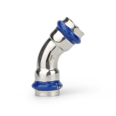 Угольник 45° двухраструбный Varmega Inox Press 18x18