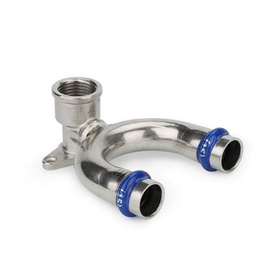 Водорозетка раструбная Varmega Inox Press с внутренней резьбой, проходная 15x1/2