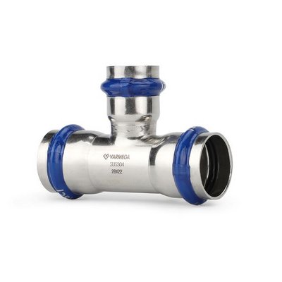 Тройник раструбный Varmega Inox Press переходной 22x18x22