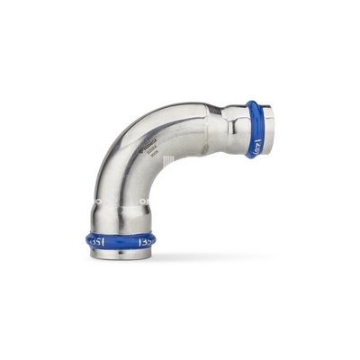 Угольник 90° двухраструбный Varmega Inox Press 28x22 переходной